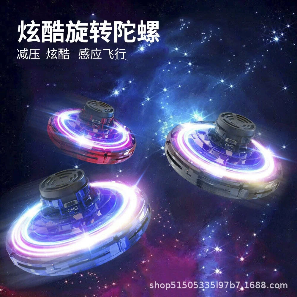 Elevate Playtime with the Upgraded Flying Helicopter Spinner - The Ultimate LED Mini Drone Toy for Adventurous Kids Aged 6-12!