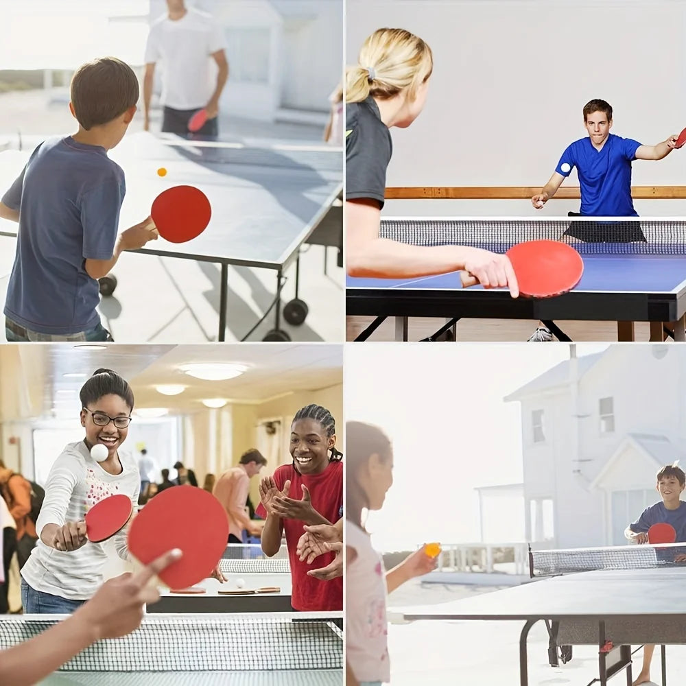 Ping Pong Paddle Set, Portable Table Tennis Set with Retractable Net & Carry Bag,40+ Pingpong Balls Indoor/Outdoor Games，Gift